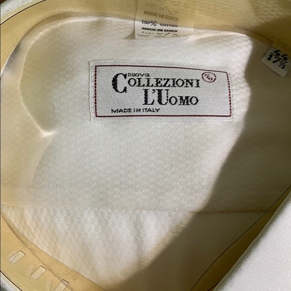 NWT COLLEZIONI L’UOMO DRESS SHIRT IN WHITE - Picture 4 of 4